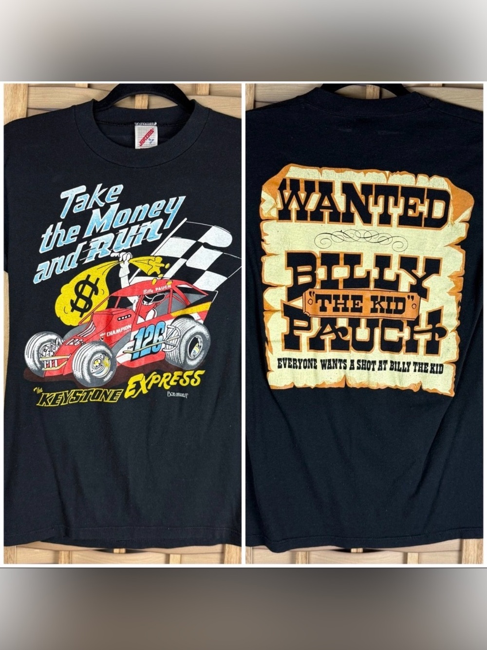 JERZEES Retro 50/50 Billy The Kid PA Racing Single Stitch T-Shirt Bob Hilbert